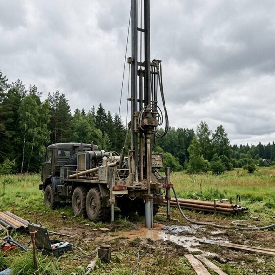 Буровая установка на загородном участке