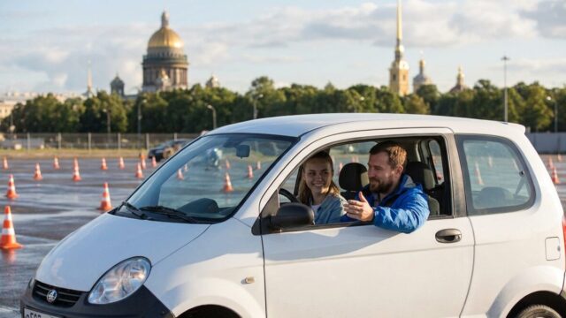 Урок вождения в автошколе Санкт-Петербурга
