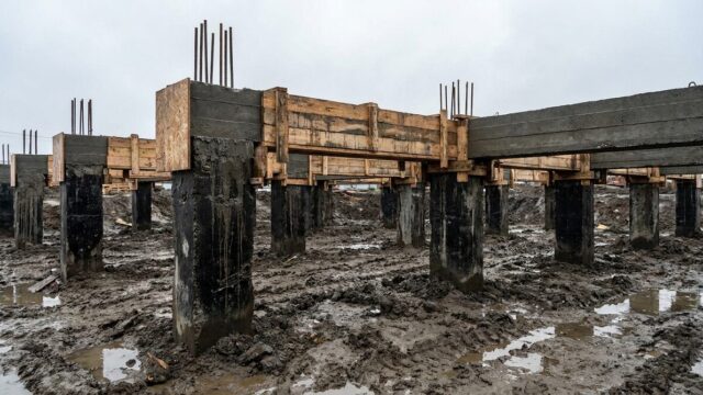 Устройство свайно-ростверкового фундамента, Санкт-Петербург